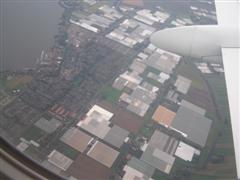 Flying over the green houses in NL