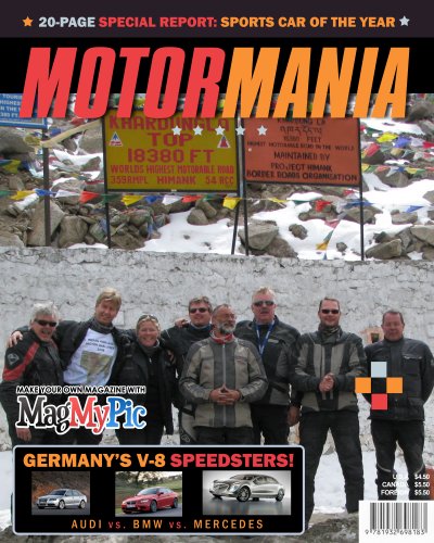 Onze groepsfoto op de cover van Motor Mania
