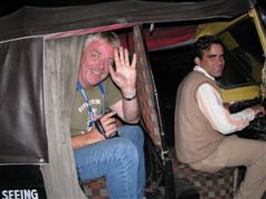 Geert in the tuktuk
